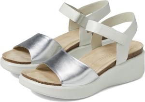 Туфли ECCO Flowt Wedge Cork Sandal, Silver/White
