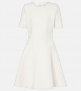 Мини-платье из жаккарда с цветочным принтом Oscar de la Renta, слоновая кость