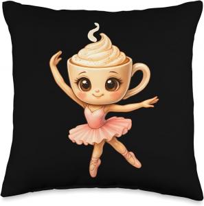Подушка Kawaii Chibi Ballerina Cappuccina 46х46, черный