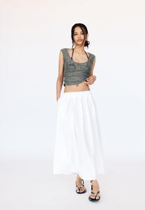 Юбка плиссированная RUFFLED PULL&BEAR, белый