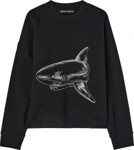 Толстовка Palm Angels Split Shark Crew 'Black', черный
