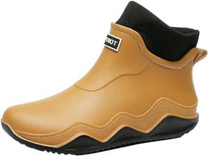 Женские короткие дождевые ботинки, модная обувь на каждый день для улицы, удобная и защищающая от влаги Generic, Yellow