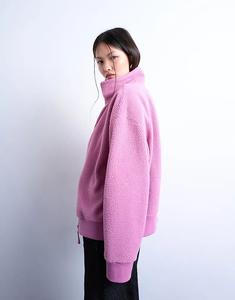 Topshop Borg Funnel с застежкой-молнией розового цвета