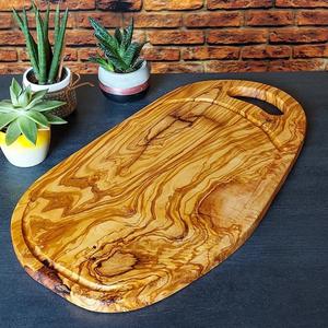 Разделочная доска XXL из оливкового дерева с канавкой