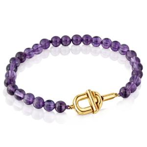 Браслет Tous Tous Manifesto, позолоченное серебро/аметист, фиолетовый