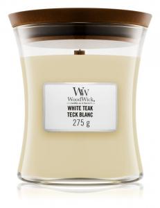 Ароматическая свеча с деревянным фитилем Woodwick White Teak
