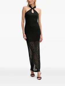 Платье макси с вырезом халтер GUESS USA, черный