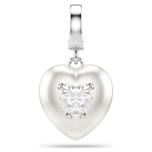 Шарм Swarovski Idyllia Pearl-Colored Coating, Heart, белый/с родиевым покрытием