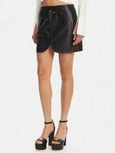 Кожаная юбка стандартного кроя 78HAEP02 Versace Jeans Couture, черный