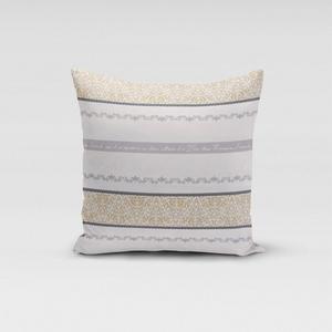 КРАСИВАЯ ЖИЗНЬ. Наволочка с полосками и орнаментом экрю серо-бежевый размер 70х70см (ВхШ) размер 70х70см (ВхШ) Schöner-Leben
