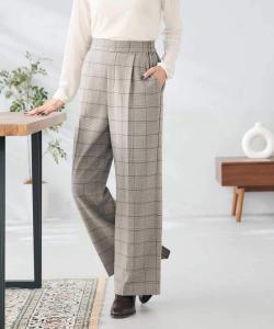 Подкладка из мягкого флиса для комфорта и чистоты. Брюки в клетку с широкими штанинами Avv, цвет Glen Check