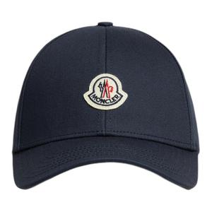 Бейсболка с изогнутым козырьком и нашивкой логотипа Moncler, синий