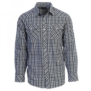 Gioberti Мужская рубашка в клетку с длинным рукавом в стиле вестерн и жемчужными кнопками, цвет Navy Gray White