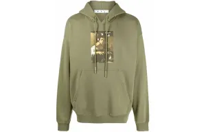 OFF WHITE Caravaggio Boy Bitten By A Lizard Skate Hoodie OFF-WHITE, зеленый