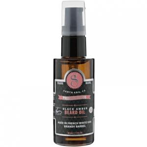 Premium Blends Beard Oil Несмываемый кондиционер для смягчения волос, увлажнения кожи, устранения перхоти, здорового роста, аромат черного янтаря, 1 жидкая унция Suavecito