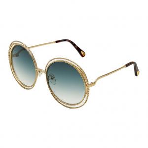 Chloé Chloe Metal Round Sunglasses Unisex Gold
