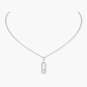 Колье Messika Move Uno Pavé LM, белое золото/бриллианты