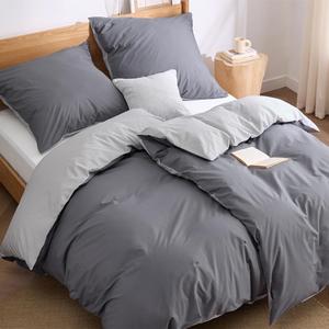 Комплект постельного белья Bedsure из 4 предметов, 135х200/80x80 см, антрацит/серый