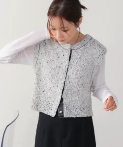 Вязаный топ из смешанных трикотажных линий