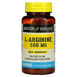 Mason Natural L-аргинин 500 мг, 60 капсул