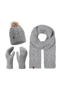 Шарф-шапка-перчатки зимний комплект Rock Creek, цвет Grau One Size