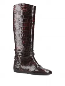 Сапоги с тиснением под крокодила и пряжкой Premiata, коричневый