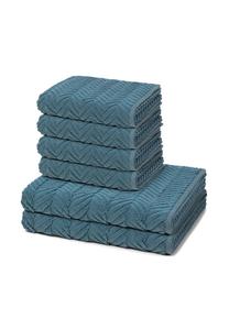 Набор полотенец Ross Sensual Skin Zopf, 6 штук, морской