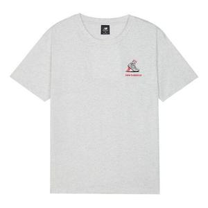 Футболка с вышитым логотипом, круглым вырезом, коротким рукавом, футболка New Balance, серый