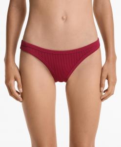 Трусы-бикини средней плотности с U-образным вырезом в рубчик Oysho, цвет Raspberry