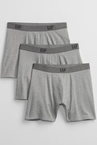 Комплект из трех боксеров с логотипом Gap, серый
