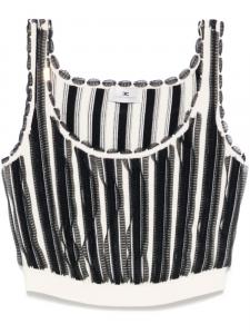 Топ Elisabetta Franchi с микро-рюшами, черный