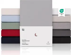 Простыня на резинке Premium 200x200 см, джерси - 100% хлопок - простыня 200x200, хлопок - темно-серый Blumtal