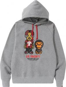 Худи BAPE Baby Milo x Lil Yachty Pullover Hoodie 'Grey', серый