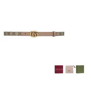 GUCCI Пряжка Гуччи Мармонт тонкий ремень, Gray Pink