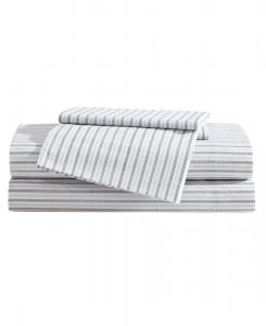 Комплект постельного белья из 100% хлопкового перкаля с принтом, 4 предмета, размер полуторный Eddie Bauer, Light blue