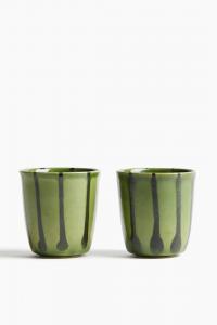 Набор кружек H&M Home Glazed Stoneware, 4 шт, зеленый