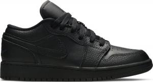 Кроссовки Air Jordan 1 Low GS Triple Black, черный