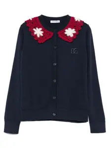 Кардиган в технике кроше Dolce & Gabbana Kids, синий