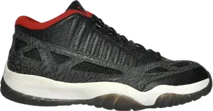Кроссовки Air Jordan 11 Retro Low IE Black Charcoal Red 2003, черный