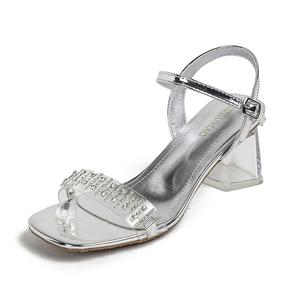 Сандалии женские с одним ремешком, серебристые TATAYA, Silver