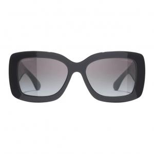 CHANEL Неправильной формы солнцезащитные очки унисекс черные