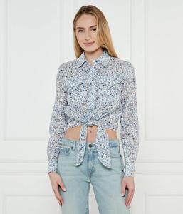 Рубашка Guess Jeans Adelaide Cropped Fit, голубой