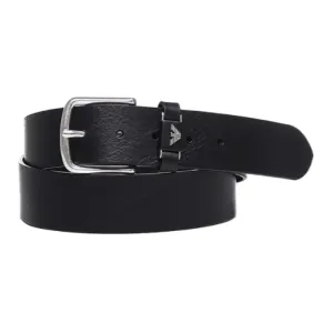 Ремень с пряжкой Logo Plaque EMPORIO ARMANI, черный