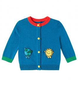 Детский кардиган из хлопка и шерсти Stella McCartney Kids, Blu