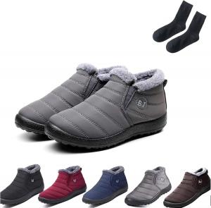 Зимние ботинки AINIJIA&HOLO Women's Boojoy, водонепроницаемые противоскользящие теплые ботильоны, унисекс снегоступы с носками, Grey