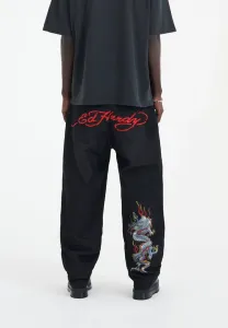 Джинсы свободного кроя battledragon Ed Hardy, Black