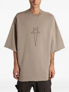 Футболка с графическим принтом и необработанным краем Rick Owens Drkshdw, нейтральный