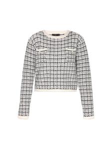 Faina Женский свитер кремового цвета с черными вставками и золотыми элементами