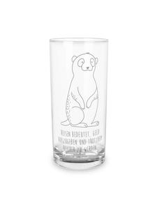 Стеклянная кружка для питья с изображением суриката и надписью, прозрачная Mr. & Mrs. Panda