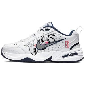 Nike Низкие, износостойкие, массивные, противоскользящие кроссовки Air Monarch 4 унисекс, белые, черные